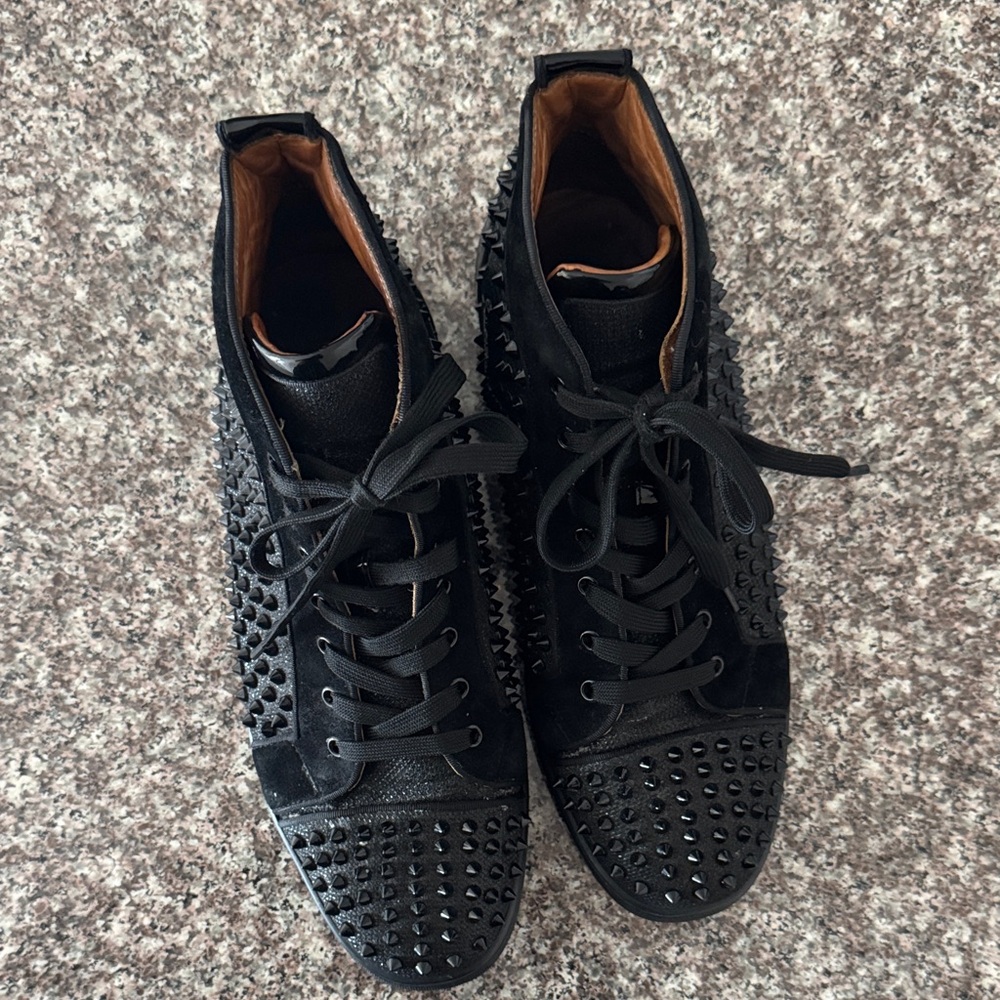 Christian Louboutin Black Studded Sneakers